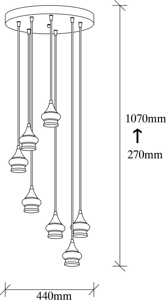 Candeeiro Chandelier Alaaddin – Preto – 44 x 44 cm
