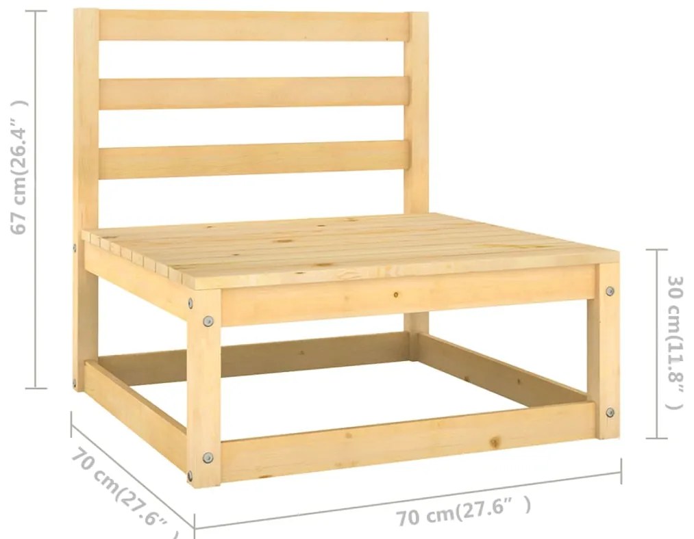 10 pcs conjunto lounge de jardim c/ almofadões pinho maciço