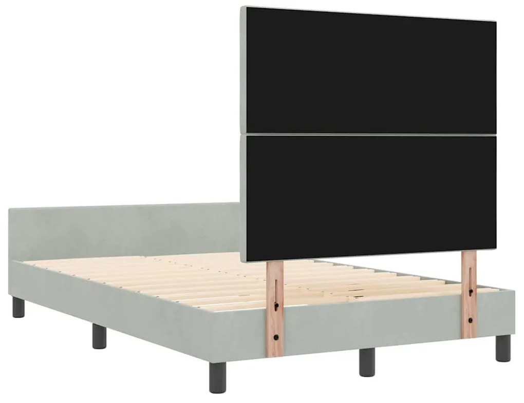 Estrutura de Cama vidaXL Cinza Claro 120x200 cm Veludo