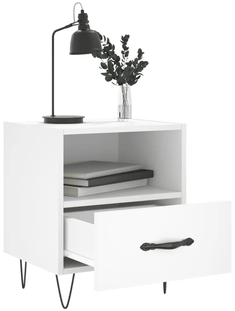 Mesas de cabeceira 2 pcs 40x35x47,5 cm deriv. de madeira branco