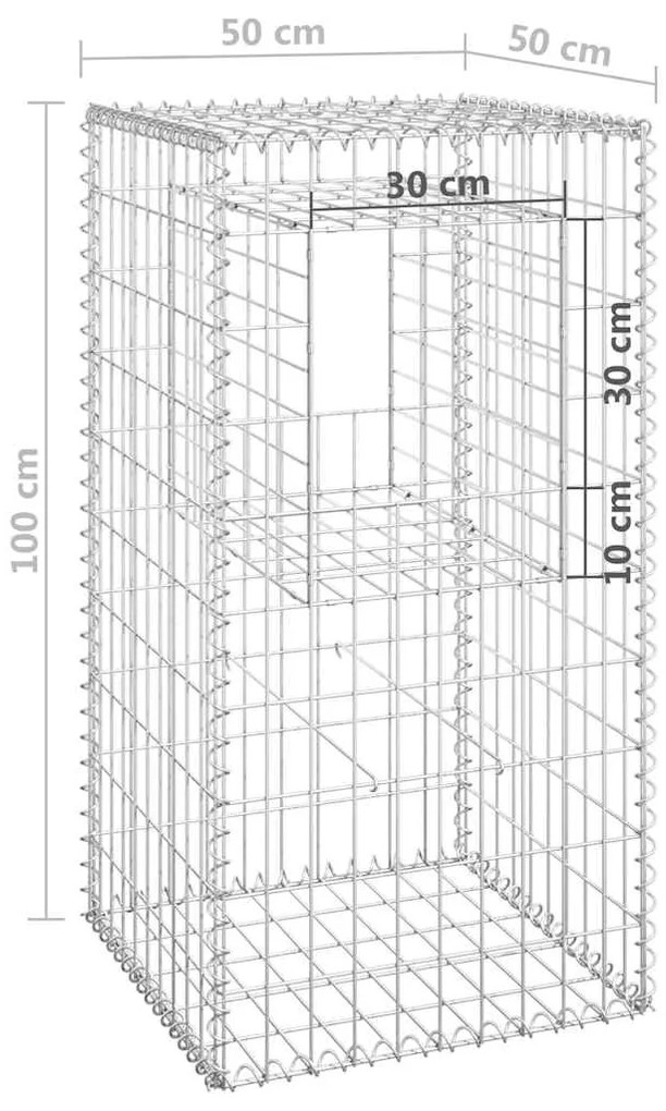 Postes/cestos gabião 2 pcs 50x50x100 cm ferro