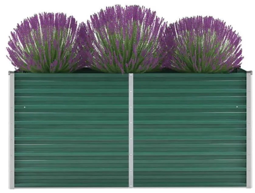 vidaXL Canteiro elevado de jardim aço galvanizado 160x40x77 cm verde