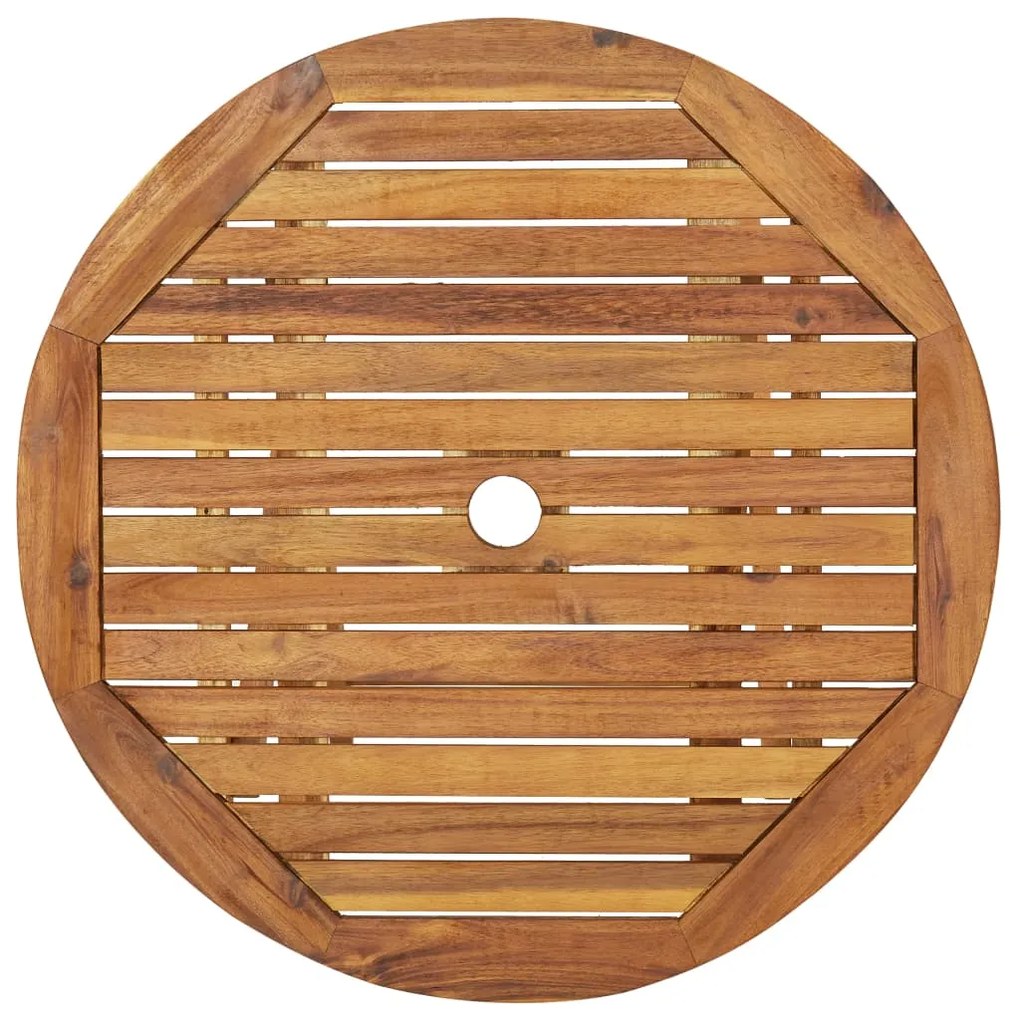 3 pcs conjunto jantar dobrável p/ jardim madeira acácia maciça