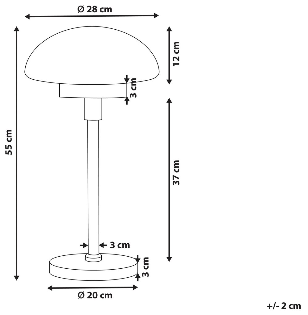 Candeeiro de mesa metal preto branco e dourado MINIJA Beliani