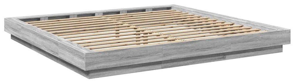 Estrutura de cama 180x200 cm derivados de madeira cinza sonoma