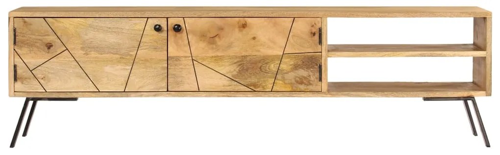 Móvel de TV em madeira de mangueira maciça 140x30x40 cm