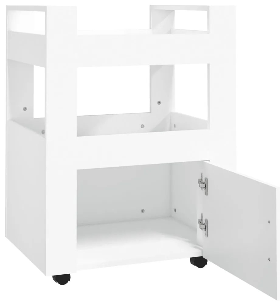 Carrinho de cozinha 60x45x80 cm derivados de madeira branco