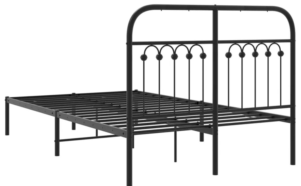 Estrutura de cama com cabeceira 120x200 cm metal preto