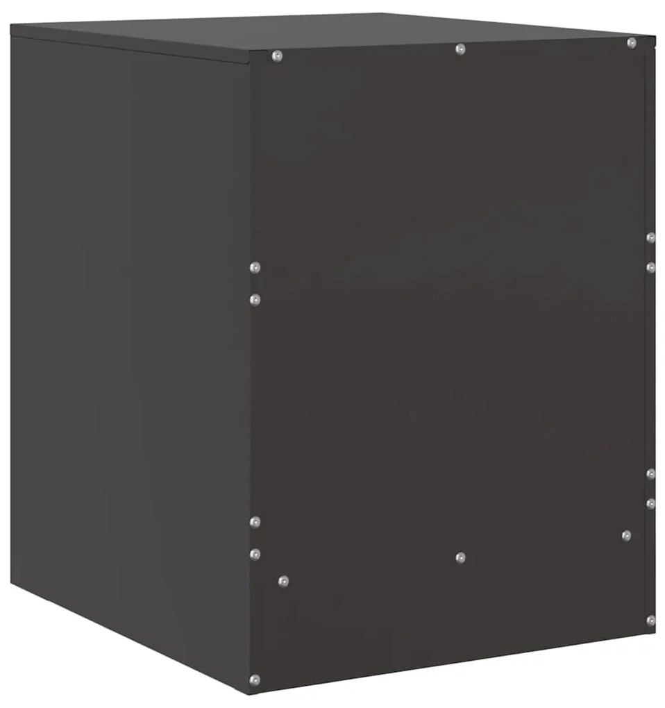 Mesas de cabeceira 2 pcs 34,5x39x44 cm aço preto