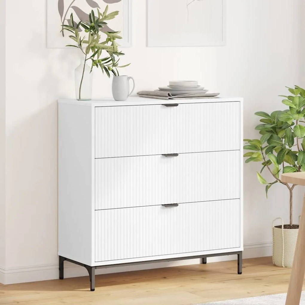vidaXL Buffet com gaveta Branco 79.5 x 33 x 82 cm Madeira processada