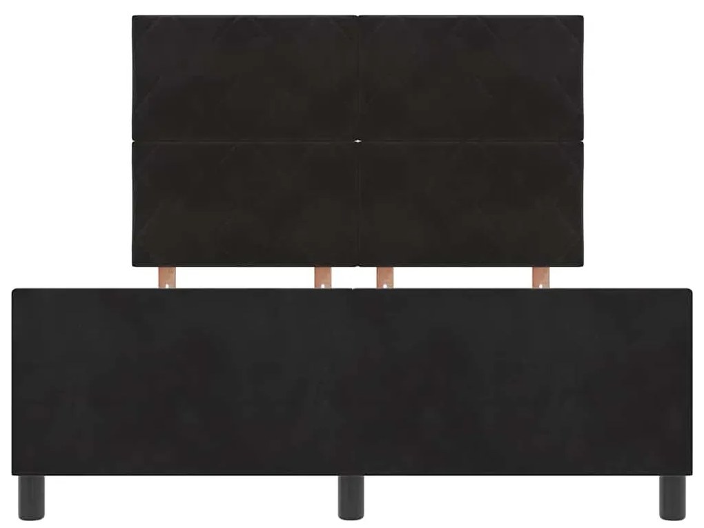 Cama vidaXL Preta 140x200 cm Veludo