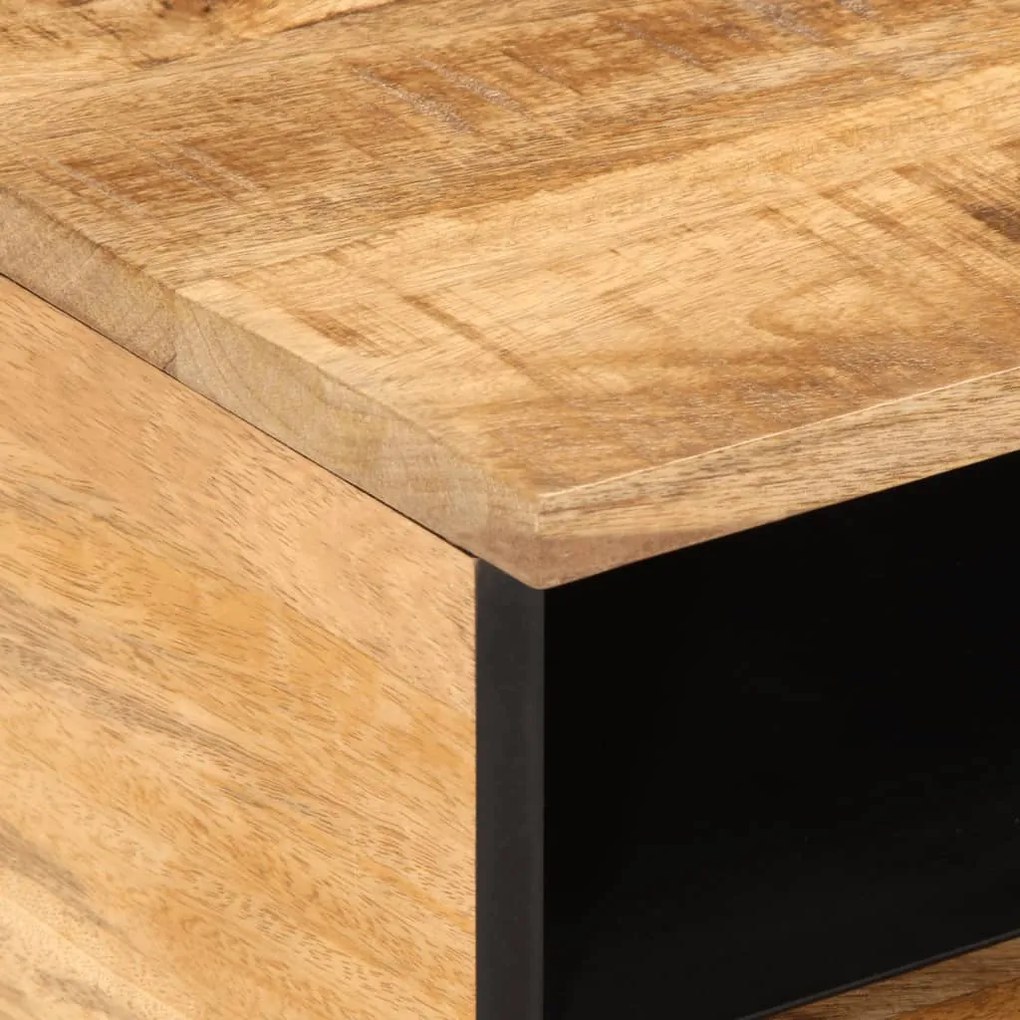 Mesa de centro 80x55x40 cm madeira de mangueira áspera maciça