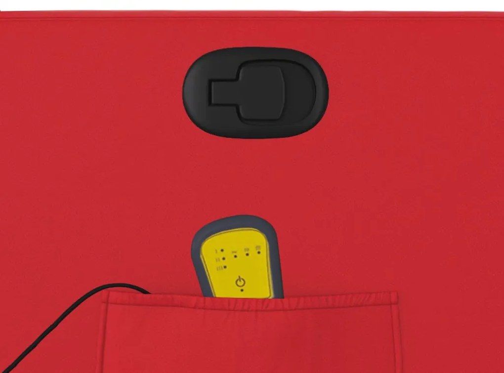 Poltrona de massagens reclinável couro artificial vermelho