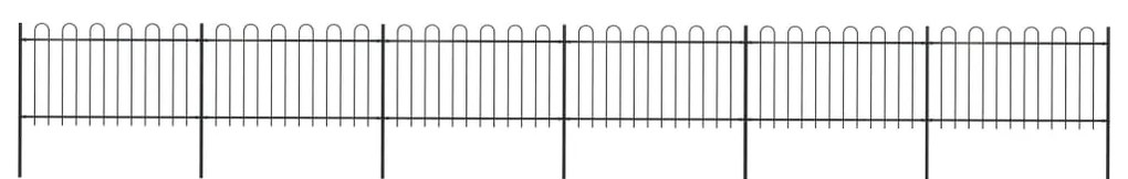 vidaXL Cerca de jardim com topo em aros 10,2x1 m aço preto