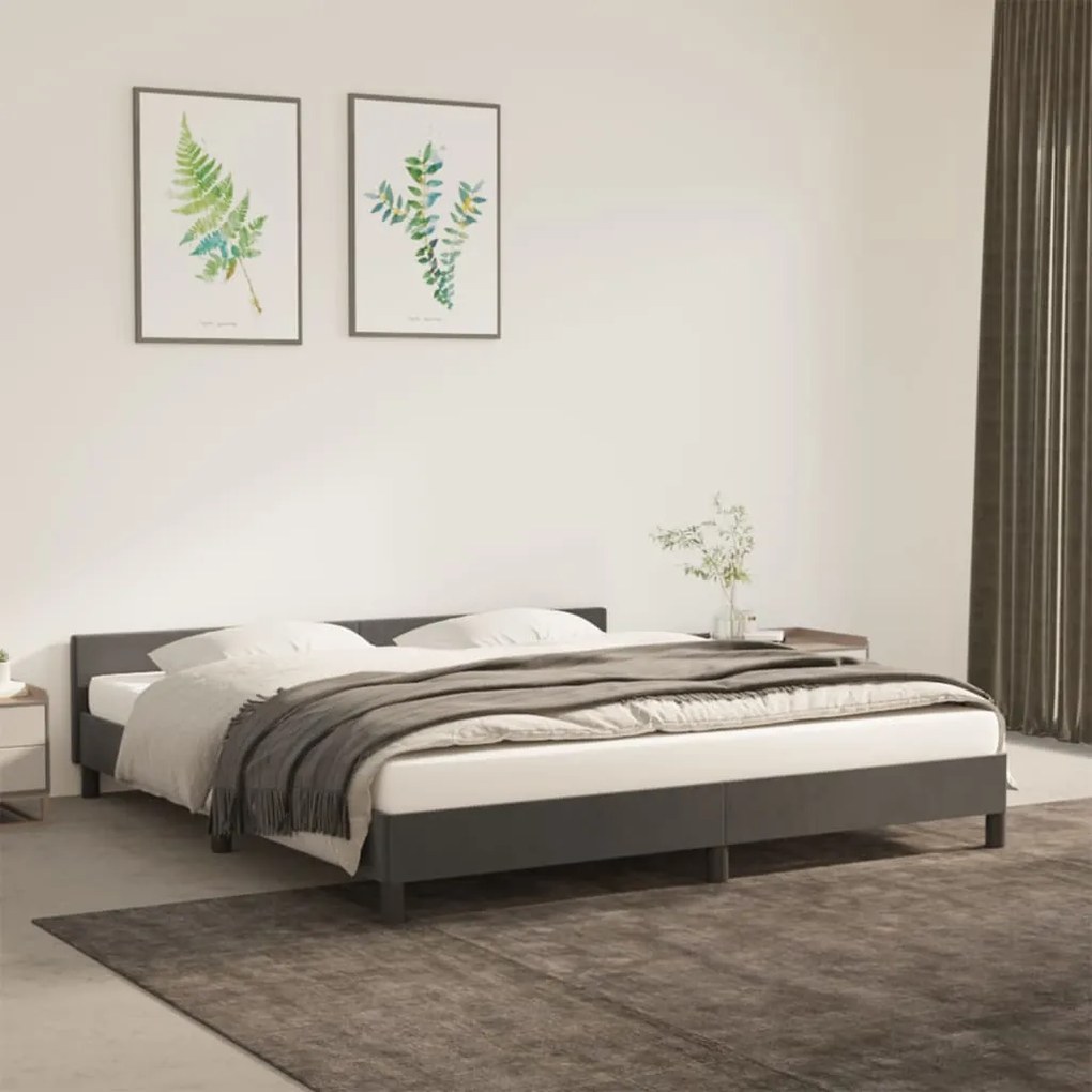 vidaXL Estrutura de cama sem colchão 160x200 cm veludo cinzento-escuro