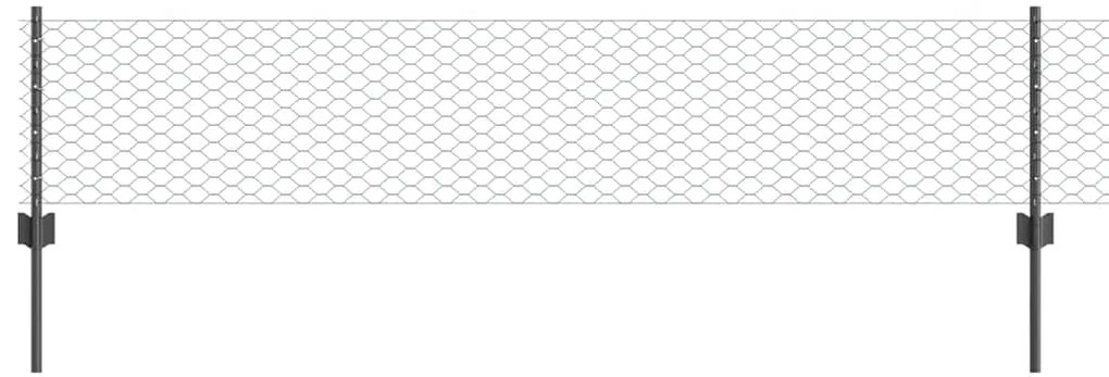 Postes de Cerca vidaXL 11 pcs U-Channel Cinza 40 cm Aço