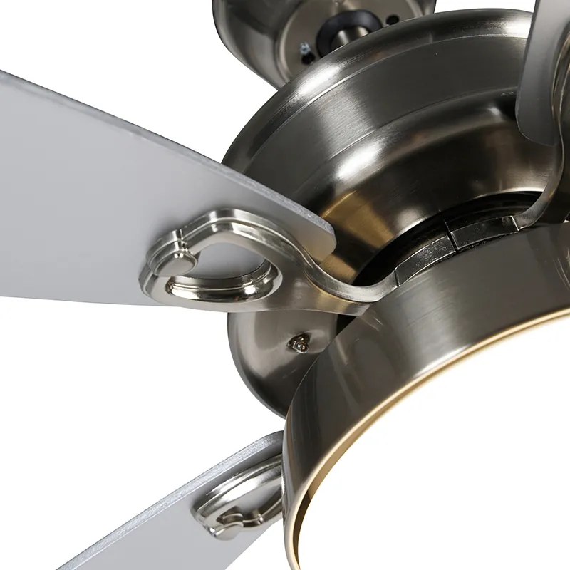 Ventilador de teto em aço com comando remoto incl. LED - Malaki