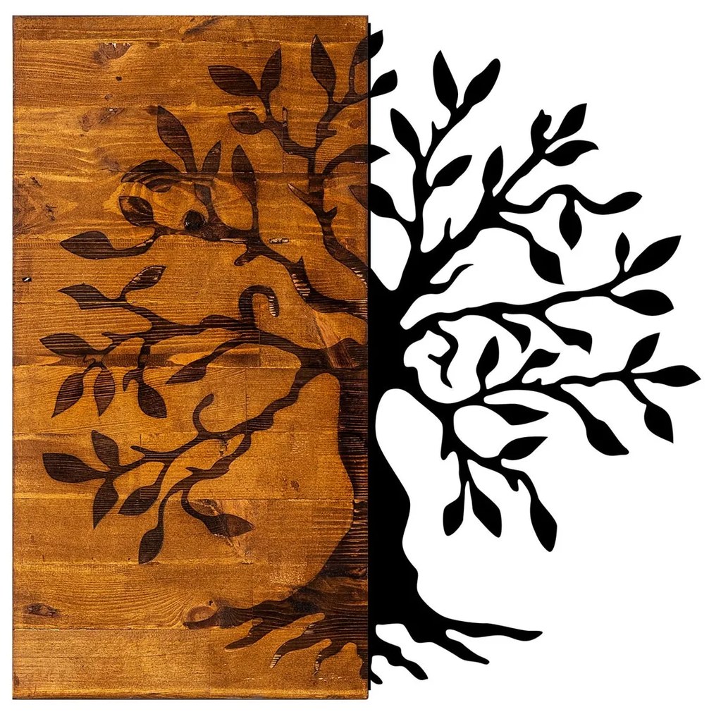 Acessório Decorativo de Parede Agac – Nogueira e Preto – 58 x 58 cm