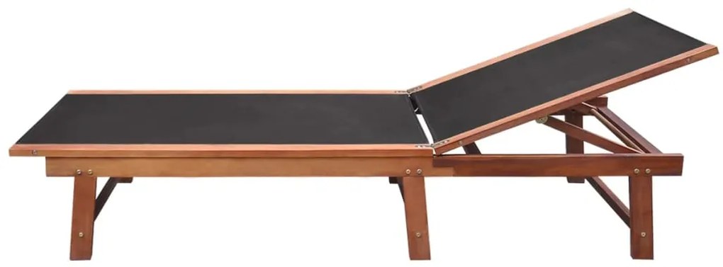 Espreguiçadeiras c/ mesa 2 pcs acácia maciça e textilene