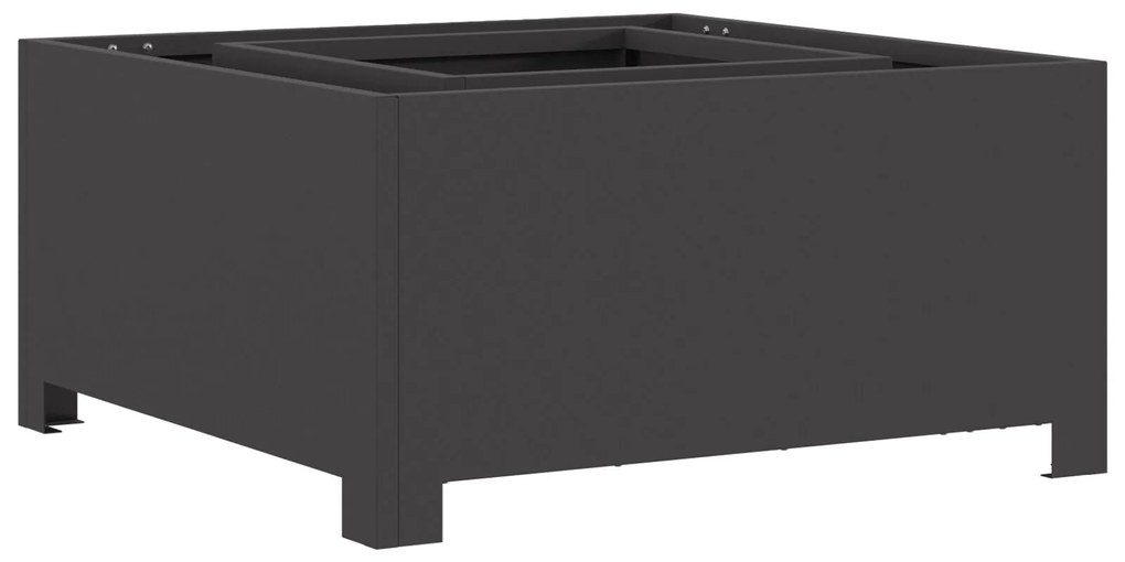 Fogueira Quadrada vidaXL Preta 60x60x30 cm em Aço