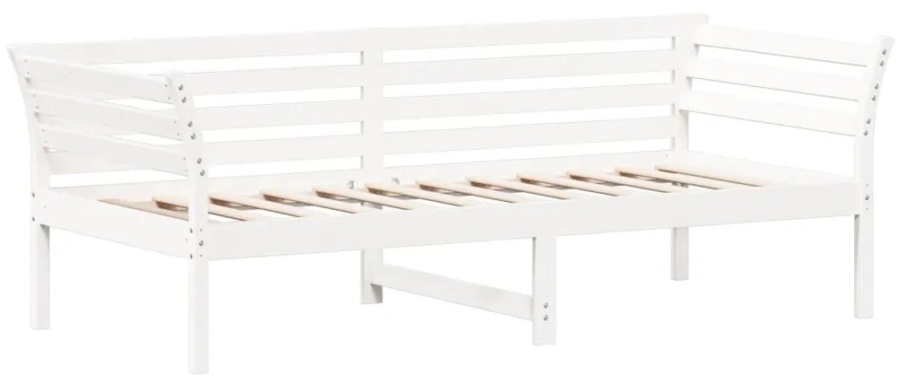 Cama dia sem colchão branco 100x200 cm pinho de madeira maciça