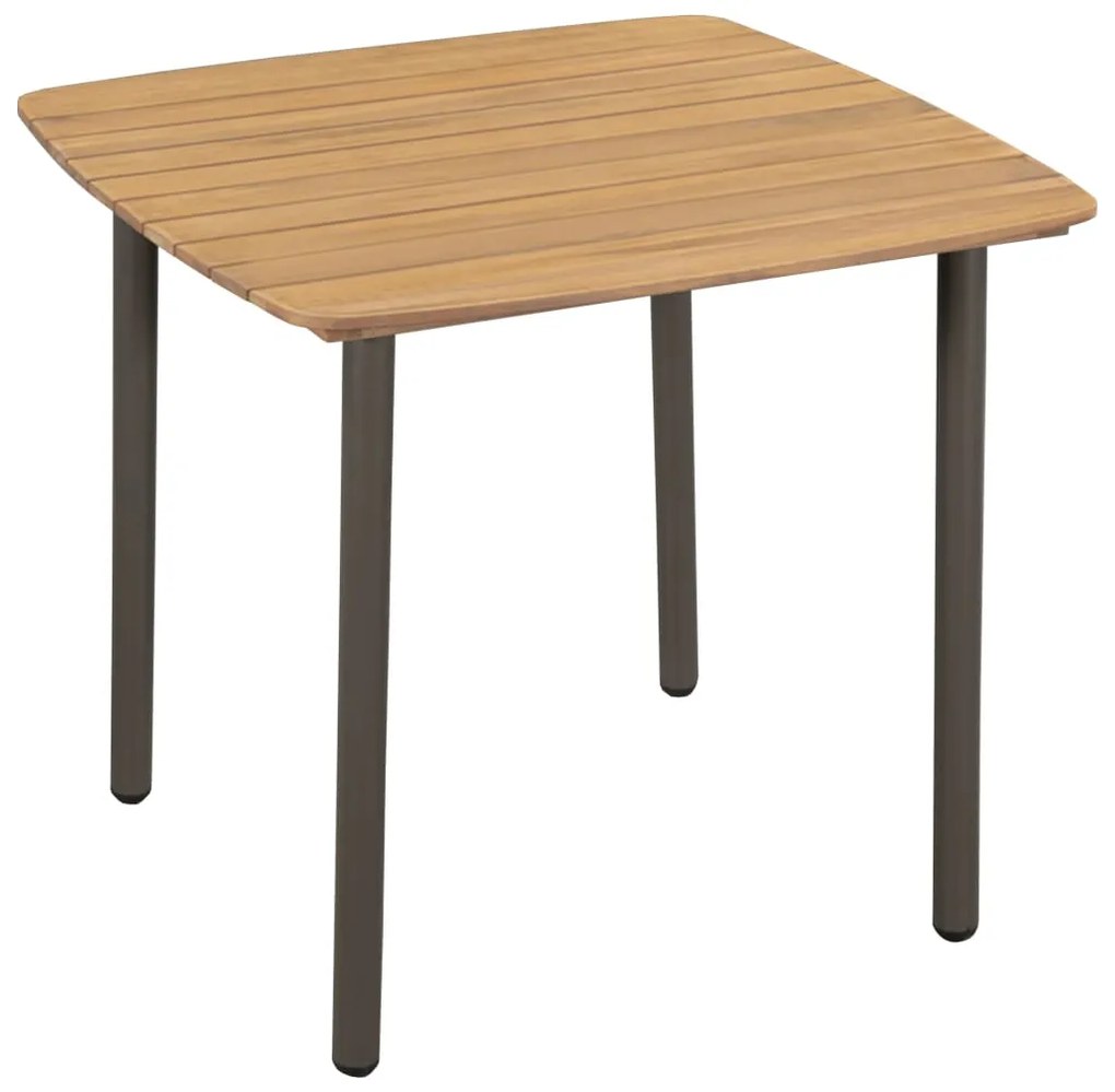 3 pcs conjunto de jantar para jardim vime PE castanho