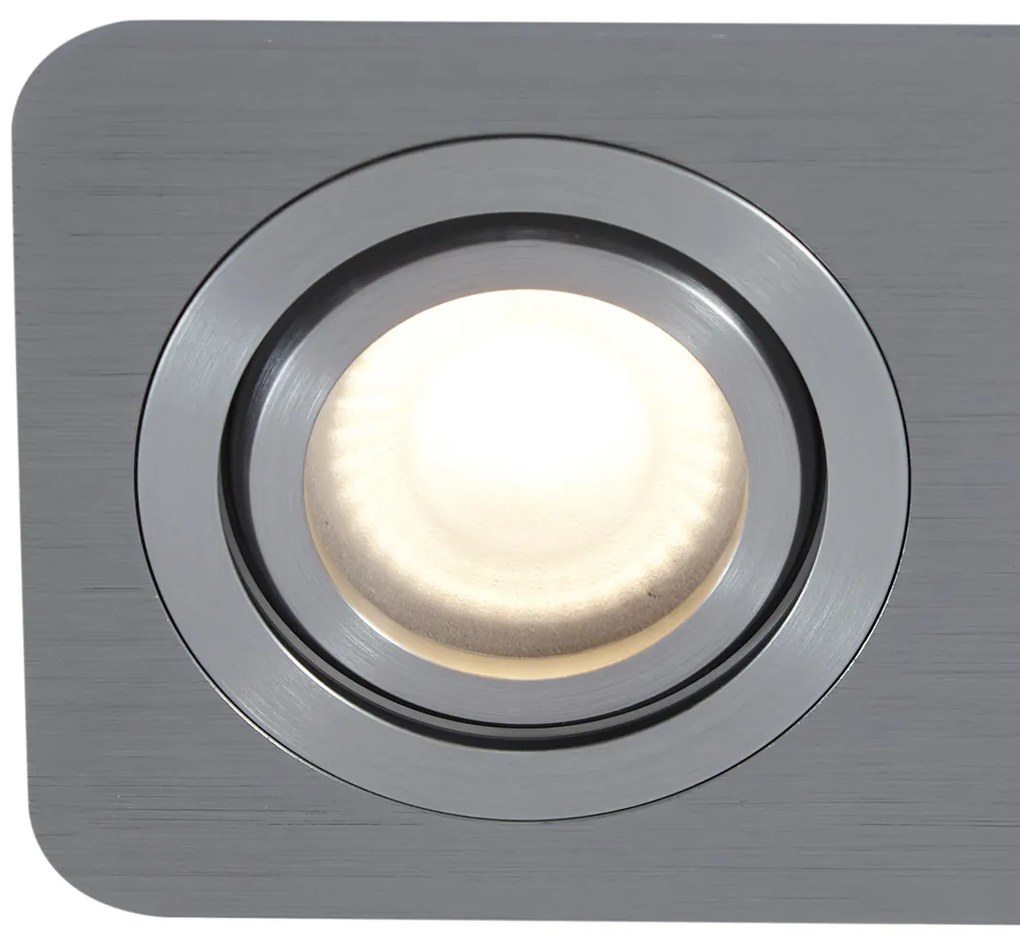 Conjunto de 6 focos embutidos arredondados cor de chumbo GU10 50mm ajustáveis IP44 2-Lights - Alberto Moderno