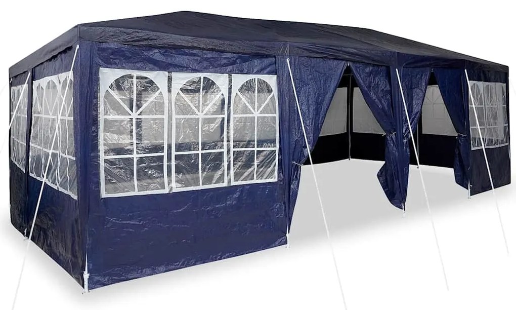 Tenda de Festa com 12 Lados Azuis 8x4 m PE