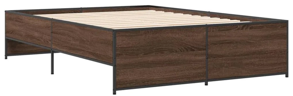 Estrutura de cama 140x190cm derivados madeira/metal
