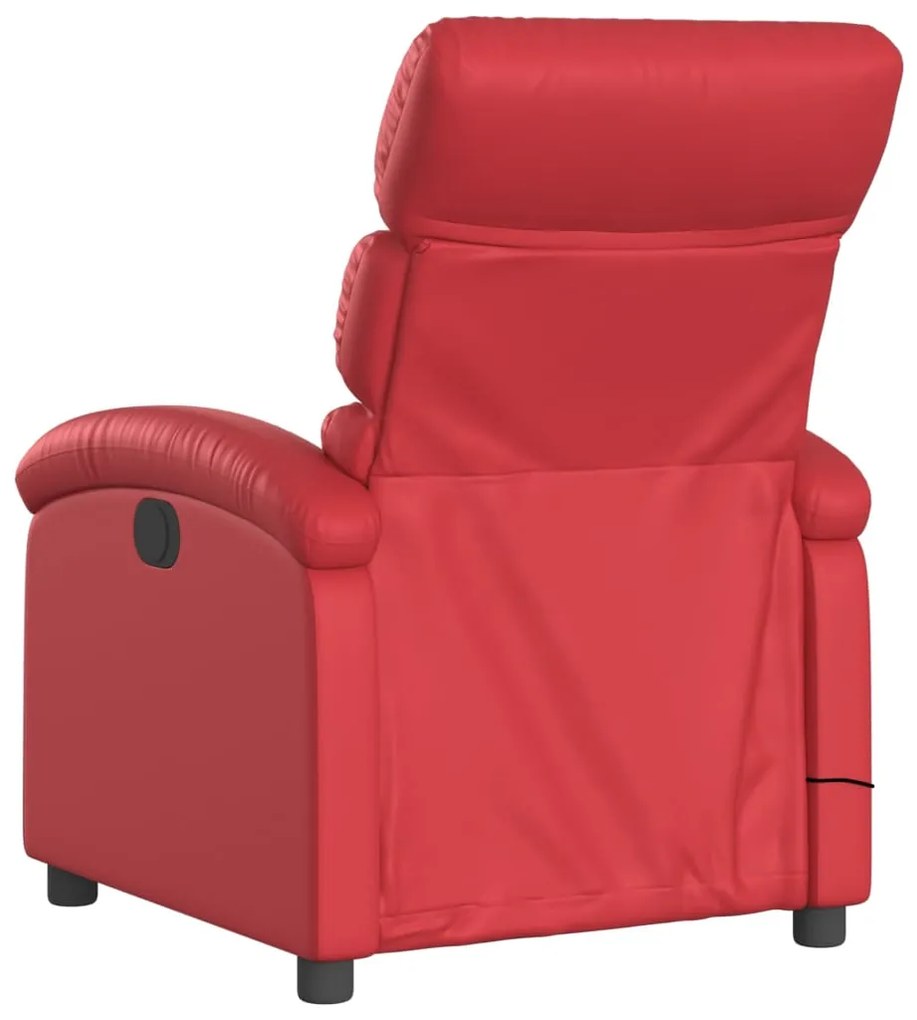 Poltrona de massagens reclinável couro artificial vermelho