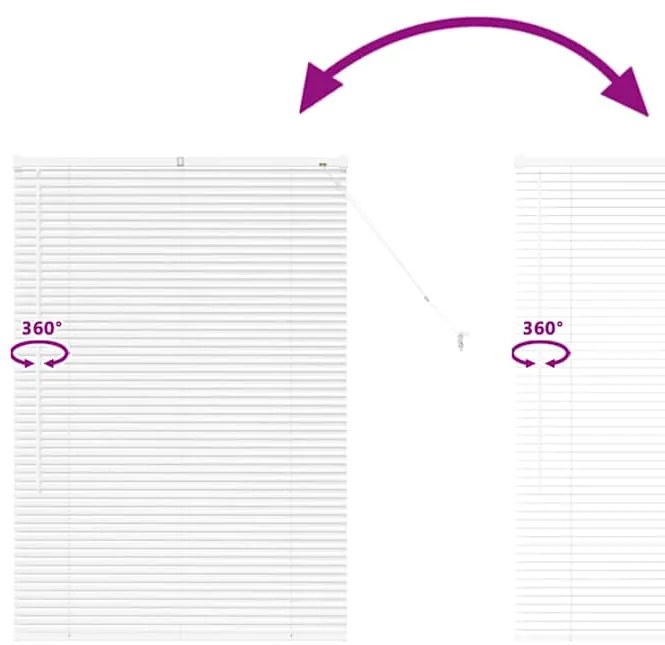 Persiana de Janela com cortinas Outros Manual Branco 80 x 130 cm Alumí