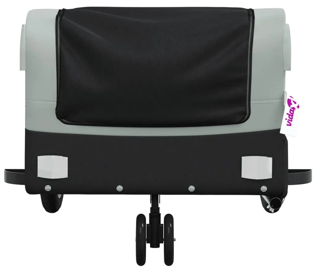 Reboque para bicicleta 30 kg ferro preto e cinza