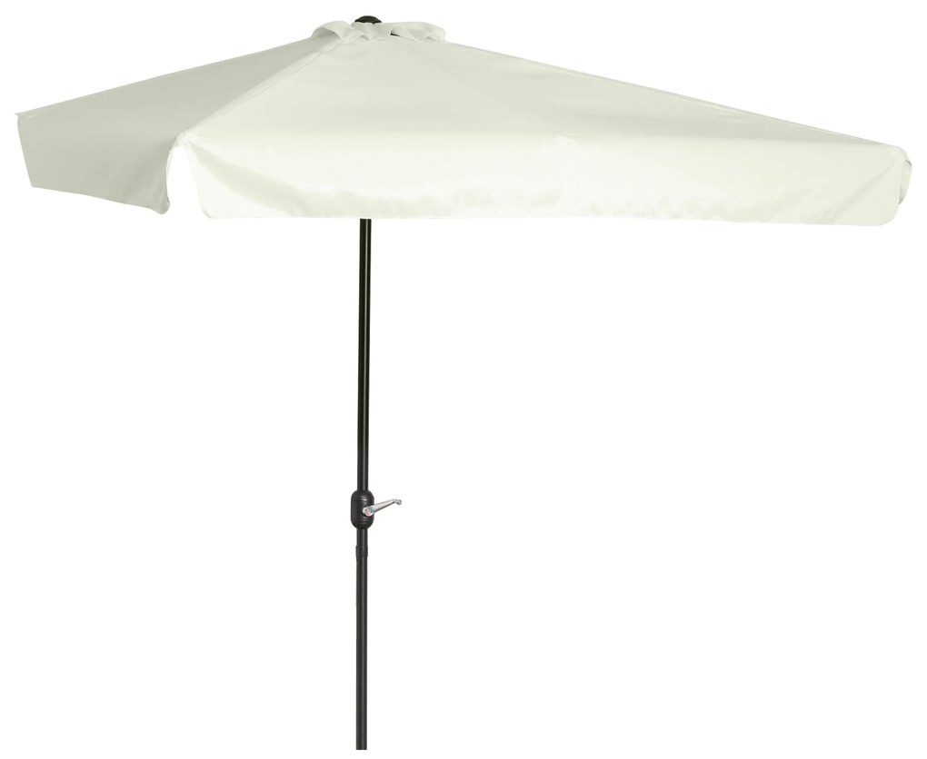 Outsunny Chapéu de Sol Retangular 230x130x249 cm Chapéu de Sol de Parede com Manivela Proteção UV para Varanda Jardim Creme | Aosom Portugal