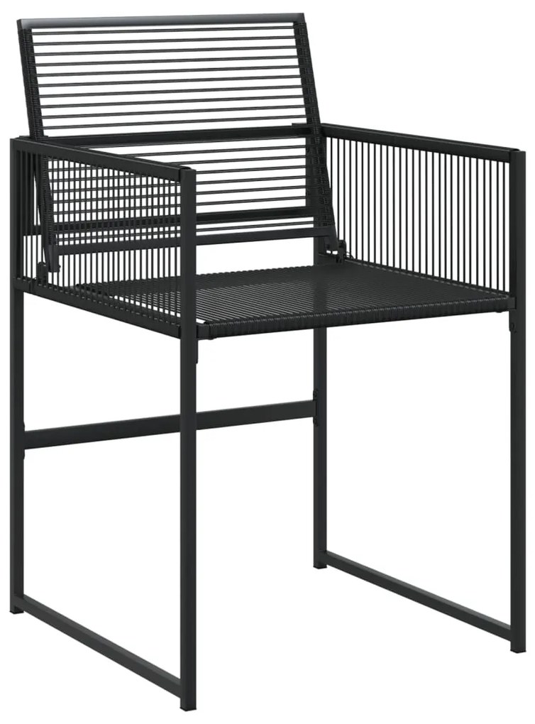 15 pcs conjunto de jantar p/ jardim vime PE preto