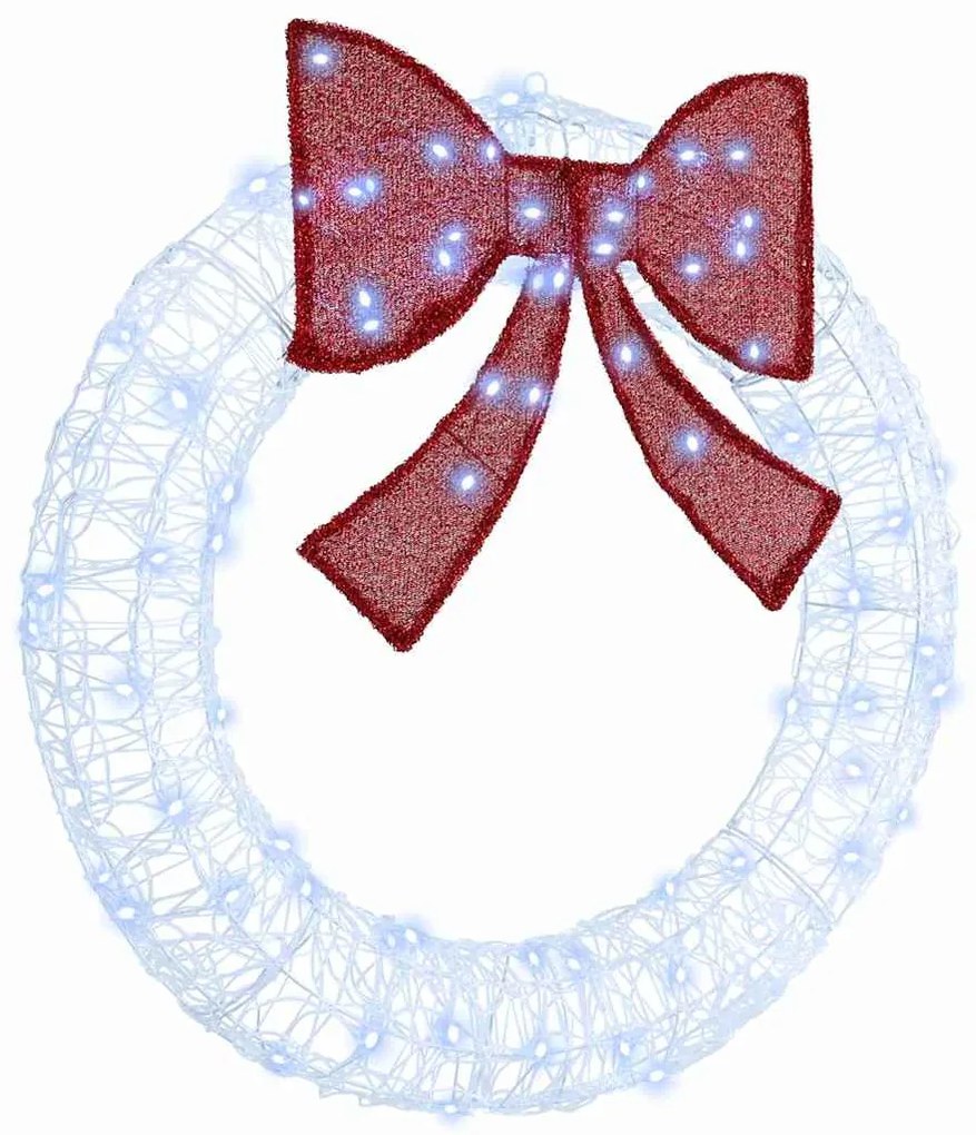 vidaXL Guirlanda com 80 LEDs Branco frio 92 x 9.5 x 92 cm Acrílo