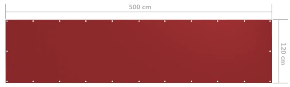 Tela de varanda 120x500 cm tecido Oxford vermelho