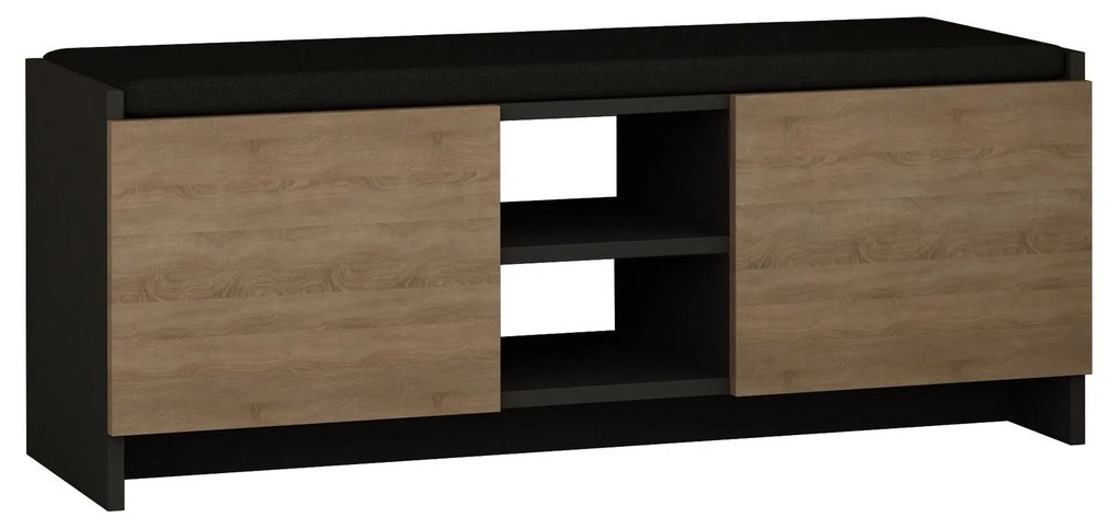 Sapateira Zulla – Antracite e Carvalho – 110x43x37 cm