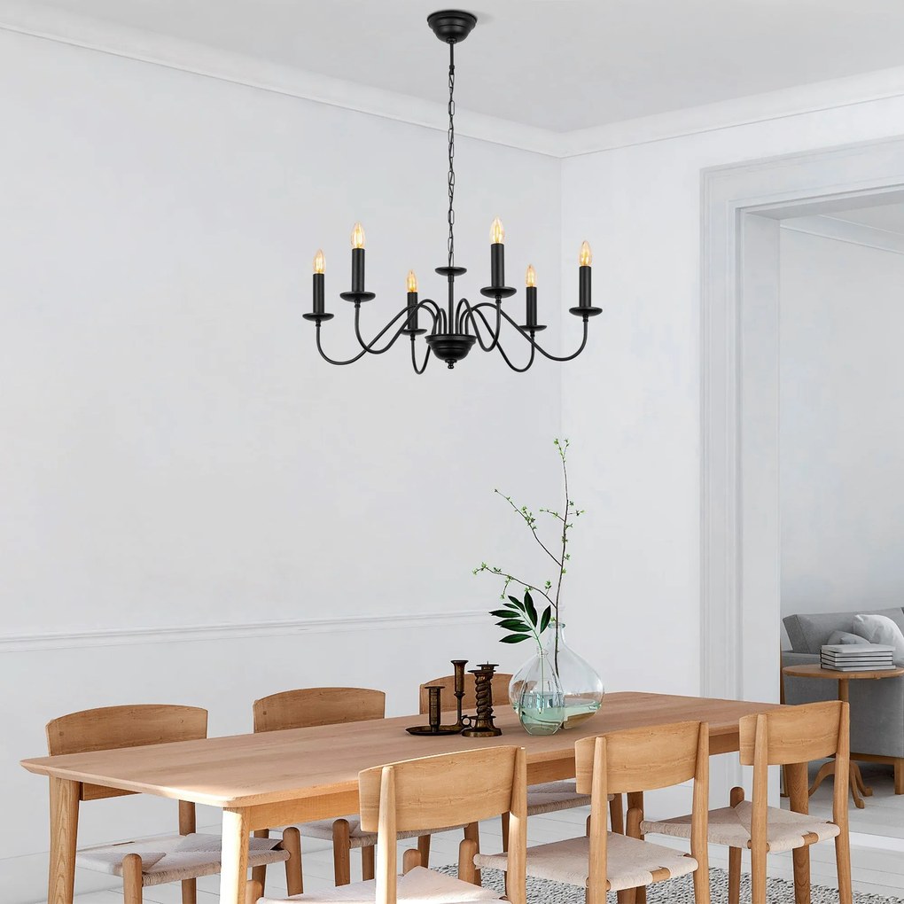 Candeeiro Chandelier Firat – Preto Antigo – 76 x 76 x 41 cm