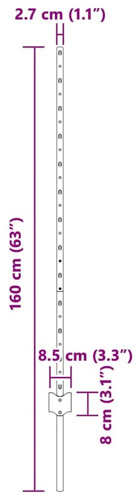 Postes de Cerca 44 pcs Prateado 50 x 1.2 m Aço Galvanizado