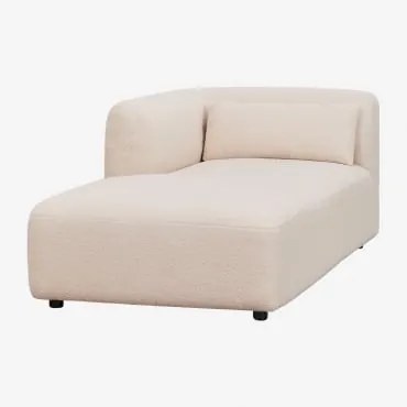 Chaise Longue Esquerda Para Sofá Modular Fogler Chenille Creme Bege - Sklum