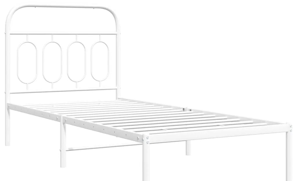 Estrutura de cama com cabeceira 90x200 cm metal branco