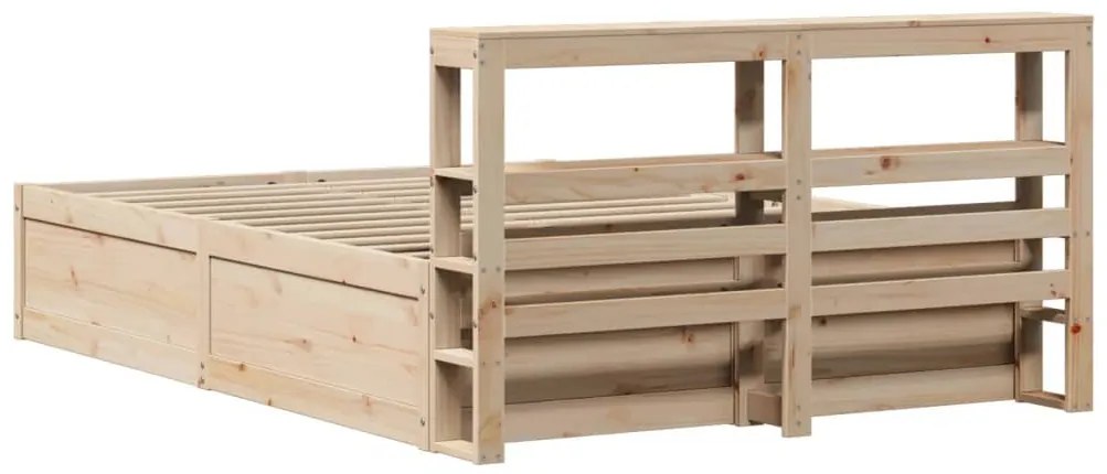 Estrutura cama c/ cabeceira 120x190 cm pinho maciço