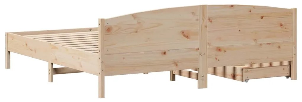 Cama sem colchão 200x200 cm madeira de pinho maciça