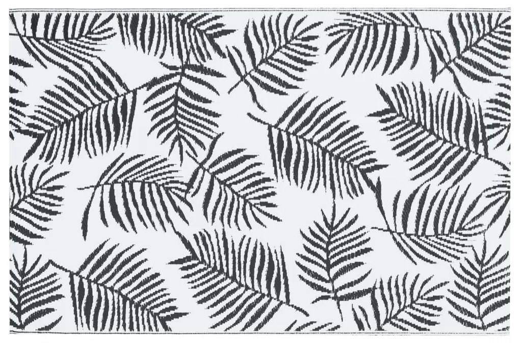 Tapete de exterior 190x290 cm ARAKIL PP branco e preto