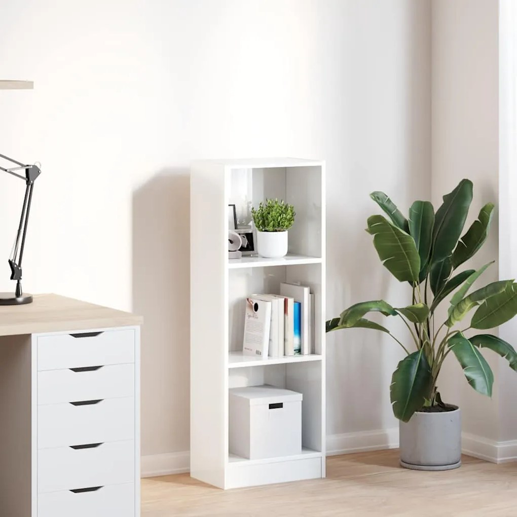 Estante 40x24x109 cm derivados de madeira branco brilhante