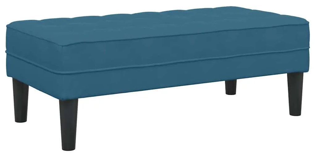 Sofá de Jardim vidaXL com Banco e Almofadas em Veludo Azul em L
