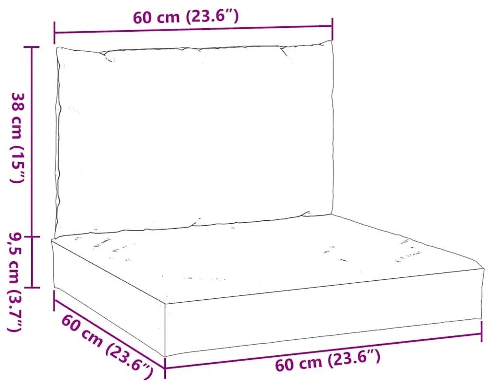 Almofadões p/ paletes 2 pcs tecido oxford branco nata