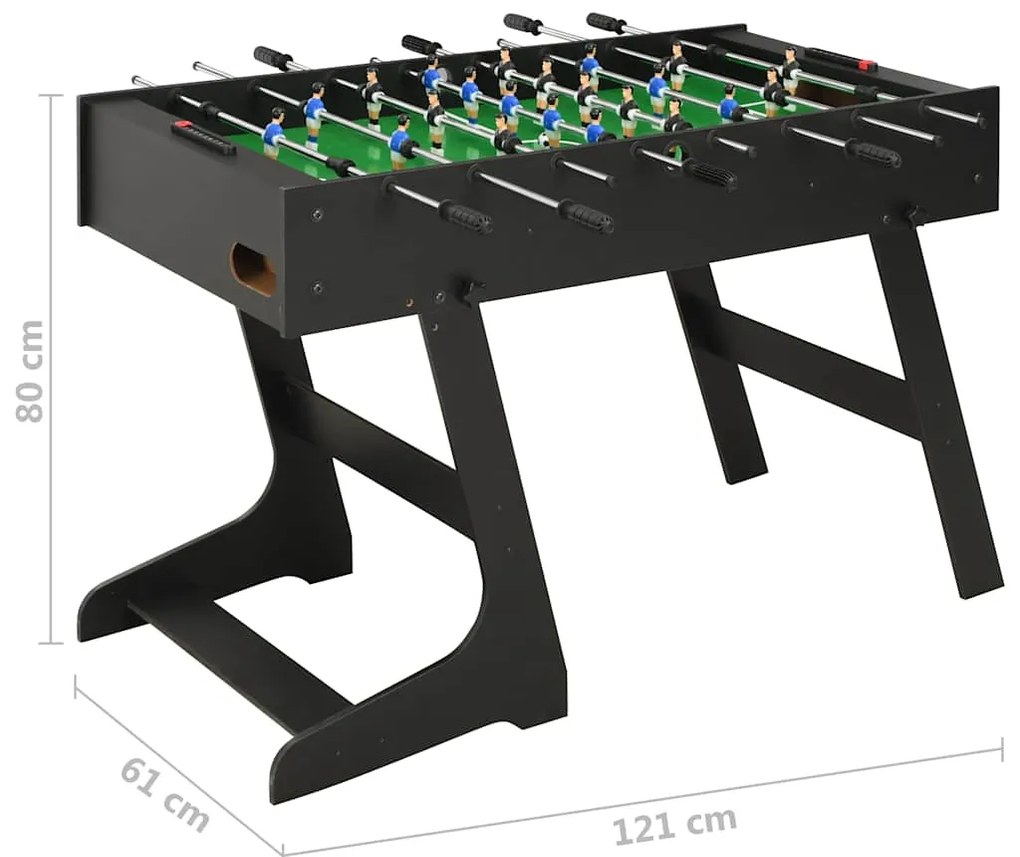 Mesa de matraquilhos dobrável 121x61x80 cm preto