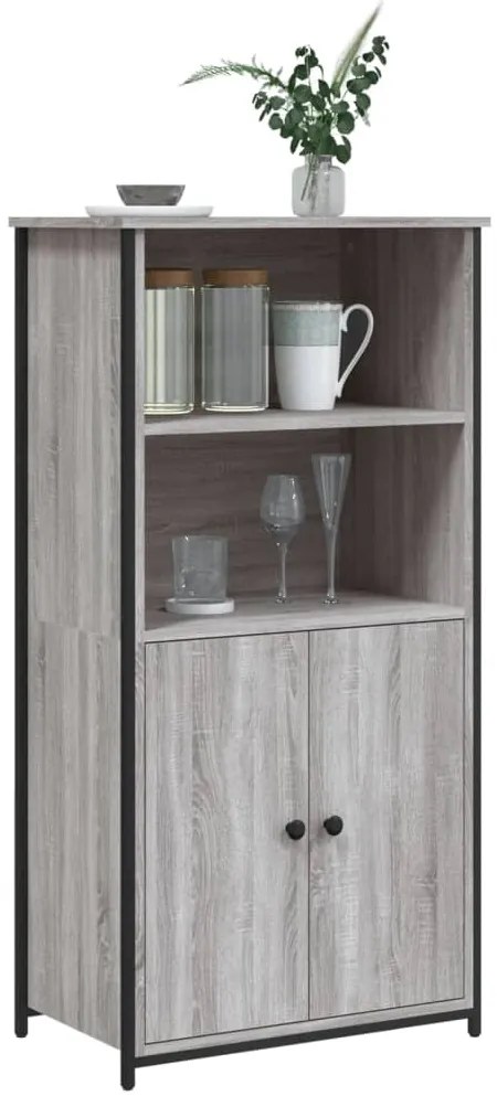Aparador alto 62x36x121,5 cm derivados de madeira cinza sonoma