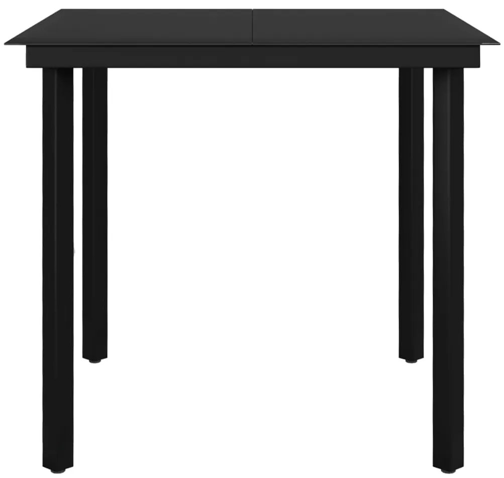 5 pcs conjunto de jantar p/ jardim c/almofadões vime PE e vidro
